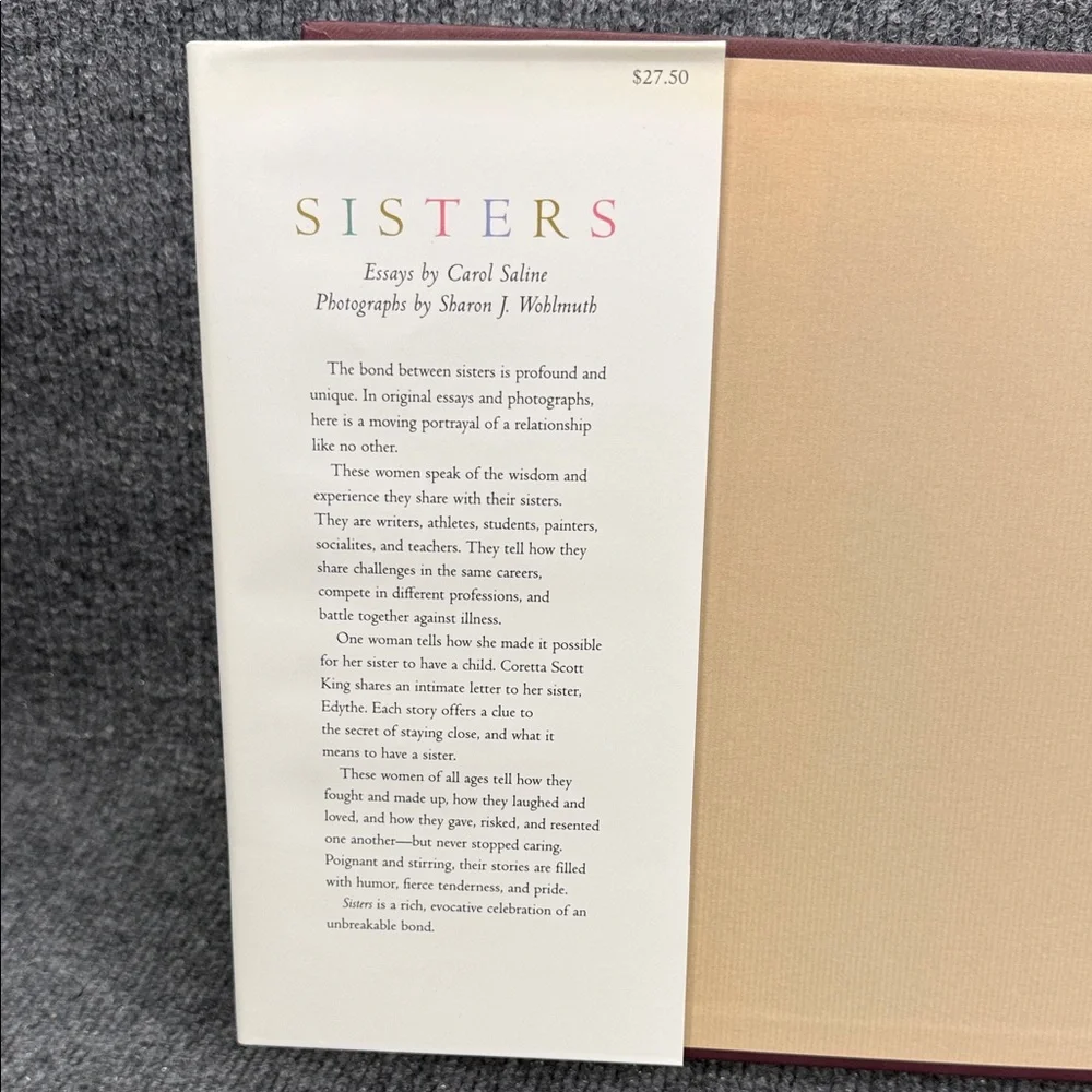 Sisters Essays by Carol Saline Photographs by Sharon J. Wohlmuth